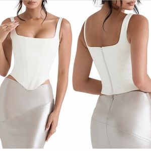 House of cb white corset top size small